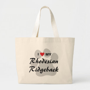 Bolsa Tote Grande Eu amo meu Rhodesian Ridgeback