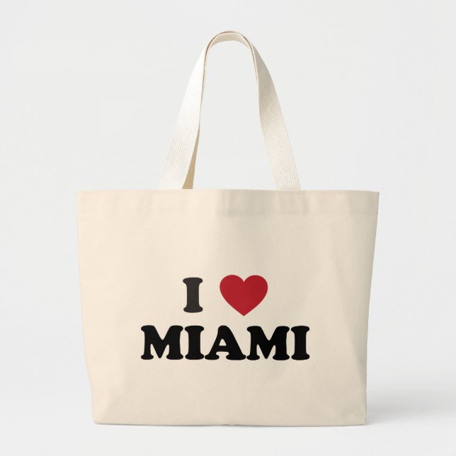 Bolsa Tote Grande Eu amo Miami Florida (Frente)