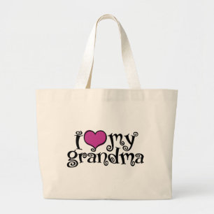 Bolsa Tote Grande Eu amo minha avó