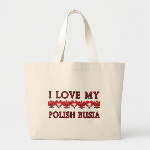 Bolsa Tote Grande Eu Amo Minha Busia Polonesa