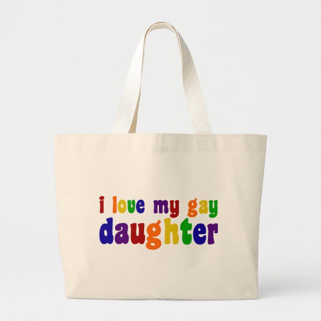 Bolsa Tote Grande Eu Amo Minha Filha De Gay (Frente)