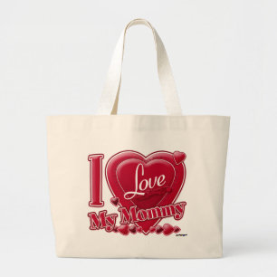 Bolsa Tote Grande Eu amo minha Mamãe - coração