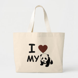 Bolsa Tote Grande Eu amo minha PANDA