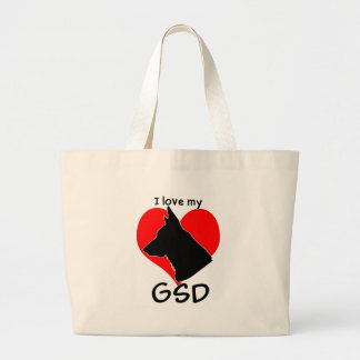 Bolsa Tote Grande Eu amo minha sacola de GSD!