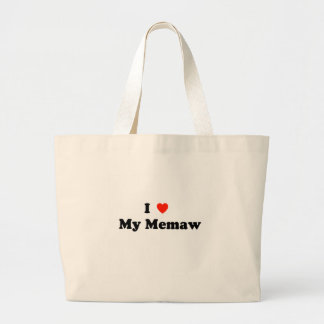Bolsa Tote Grande Eu amo minha sacola de Memaw