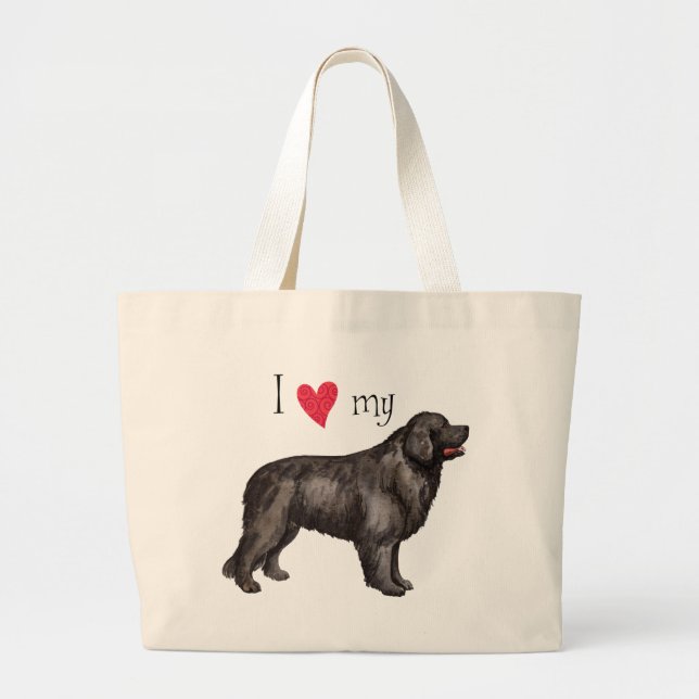 Bolsa Tote Grande Eu amo minha Terra Nova (Frente)