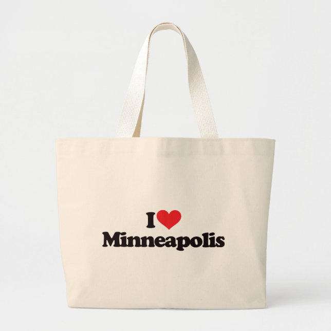 Bolsa Tote Grande Eu amo Minneapolis (Frente)