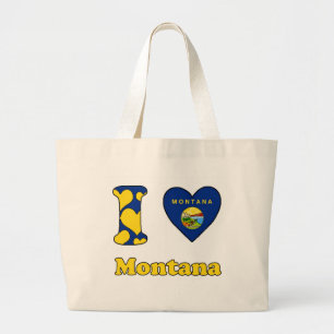 Bolsa Tote Grande Eu amo Montana