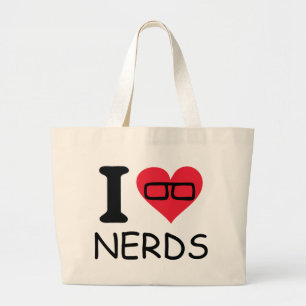 Bolsa Tote Grande eu amo nerd
