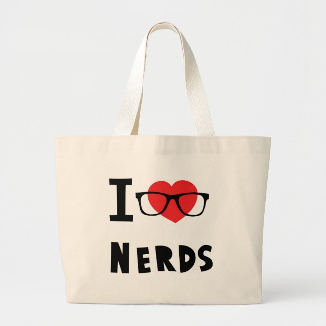 Bolsa Tote Grande Eu amo nerd (Frente)