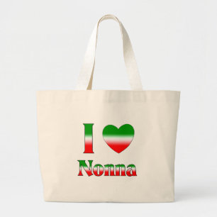 Bolsa Tote Grande Eu amo Nonna (a avó italiana)