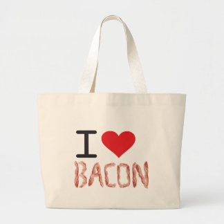Bolsa Tote Grande Eu amo o bacon