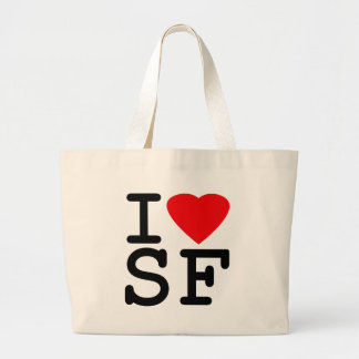 Bolsa Tote Grande Eu amo o coração San Francisco