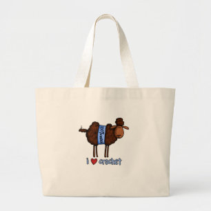 Bolsa Tote Grande eu amo o crochet
