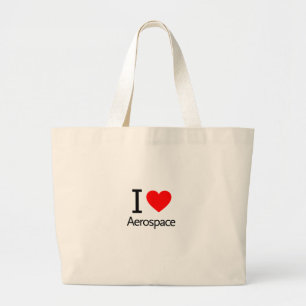 Bolsa Tote Grande Eu amo o espaço aéreo