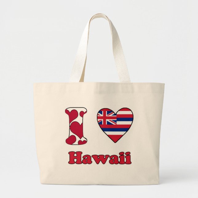 Bolsa Tote Grande Eu amo o Havaí (Frente)