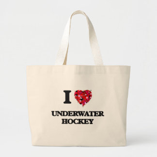 Bolsa Tote Grande Eu amo o hóquei subaquático