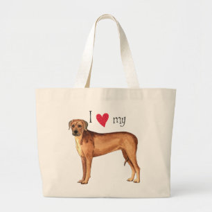 Bolsa Tote Grande Eu Amo o meu Ridgeback da Rodésia
