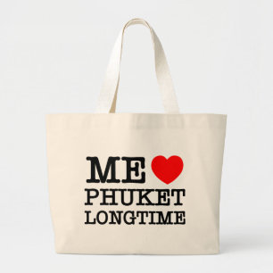 BOLSA TOTE GRANDE EU AMO O PHUKET LONGTIME
