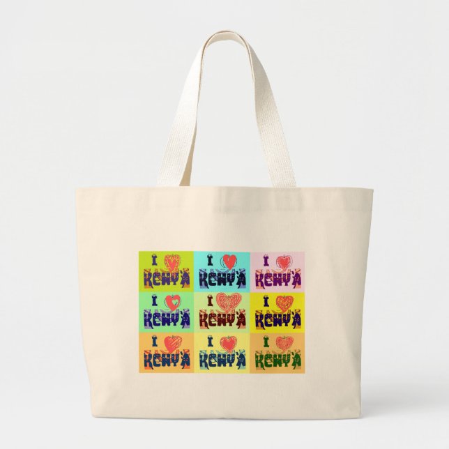 Bolsa Tote Grande Eu amo o Quênia.png (Frente)