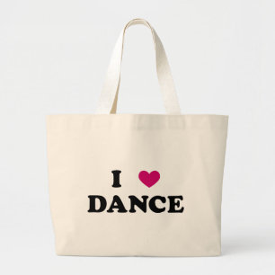 Bolsa Tote Grande Eu amo o saco da dança