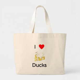 Bolsa Tote Grande Eu amo o saco dos patos