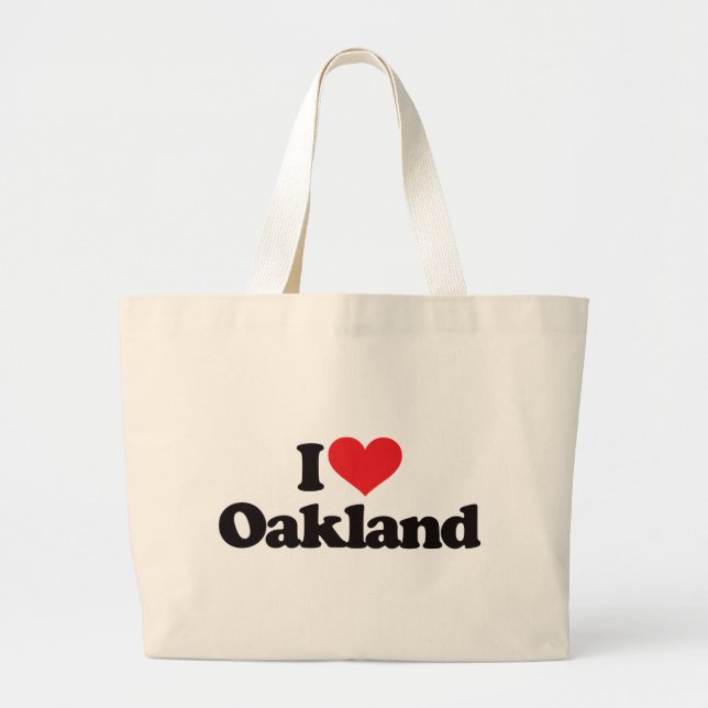 Bolsa Tote Grande Eu amo Oakland (Frente)
