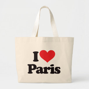 Bolsa Tote Grande Eu amo Paris