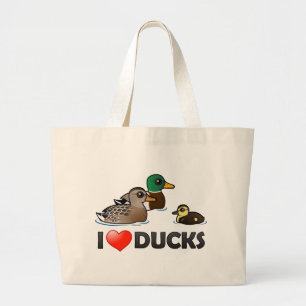 Bolsa Tote Grande Eu amo patos