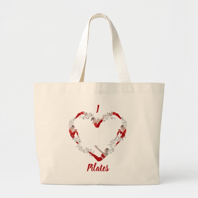 Bolsa Tote Grande Eu amo Pilates (Frente)