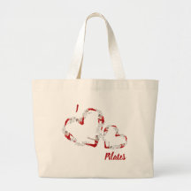 Eu amo Pilates Large Tote Bag