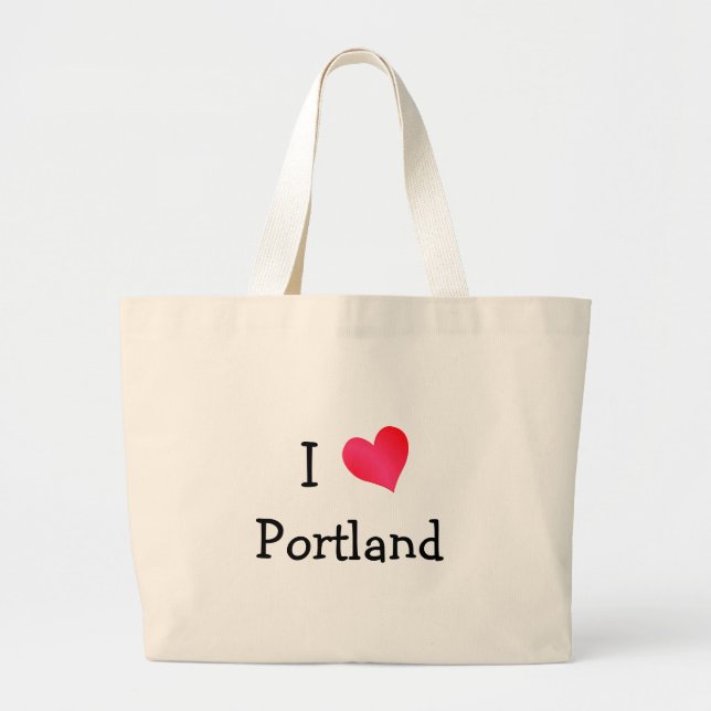 Bolsa Tote Grande Eu Amo Portland (Frente)