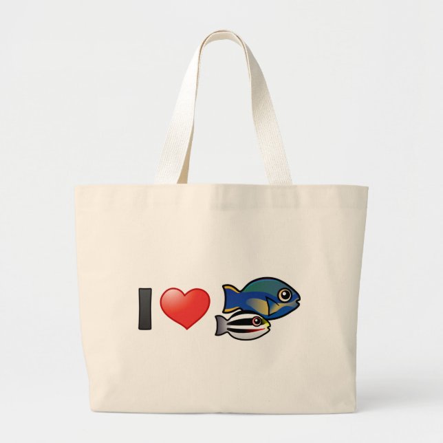 Bolsa Tote Grande Eu Amo Princesa Parrotfish (Frente)
