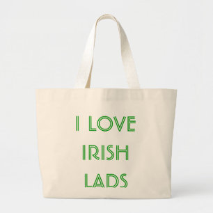 BOLSA TOTE GRANDE EU AMO RAPAZES IRLANDESES