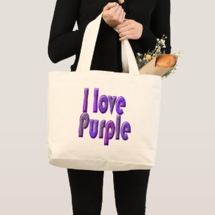 Bolsa Tote Grande Eu amo roxo