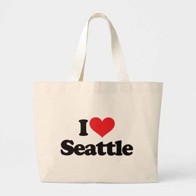 Bolsa Tote Grande Eu amo Seattle (Frente)