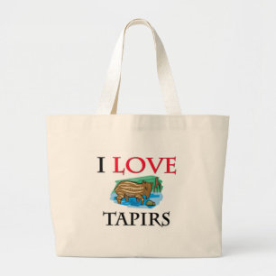 Bolsa Tote Grande Eu amo Tapirs