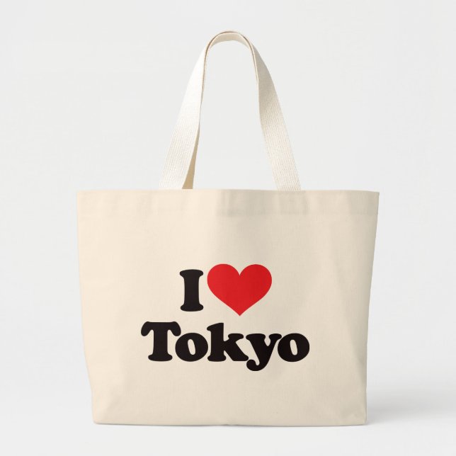 Bolsa Tote Grande Eu amo Tokyo (Frente)