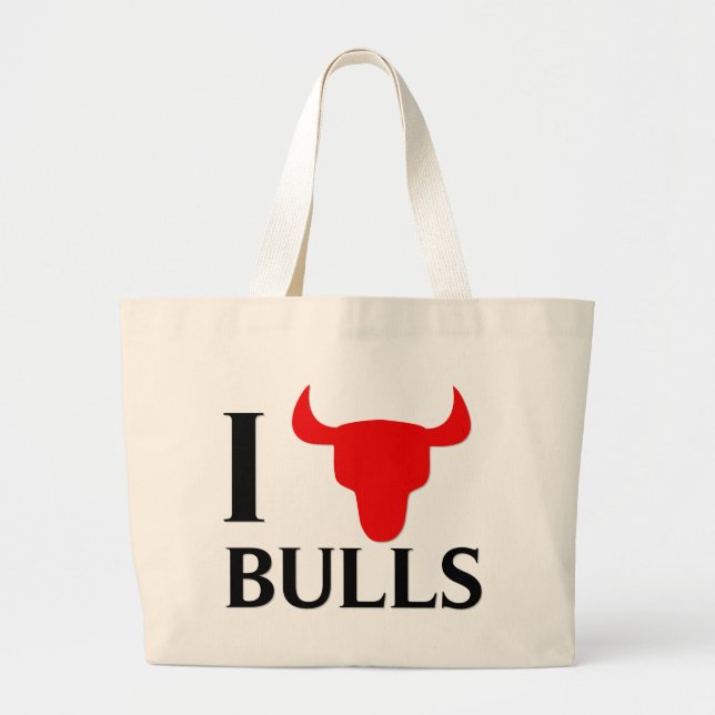 Bolsa Tote Grande Eu amo touros (Frente)