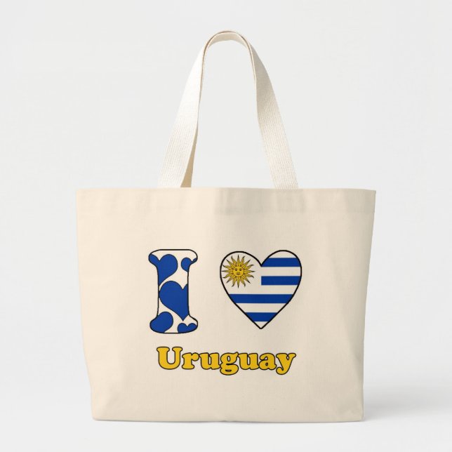 Bolsa Tote Grande Eu amo Uruguai (Frente)