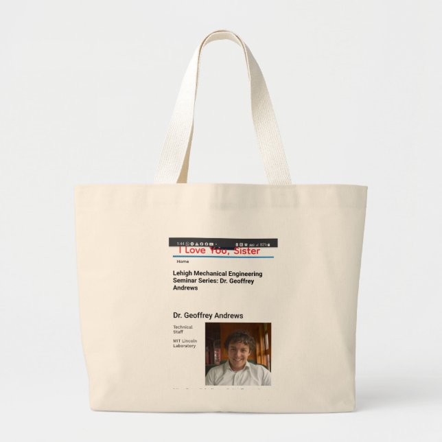 Bolsa Tote Grande Eu Amo Você Irmã (Frente)