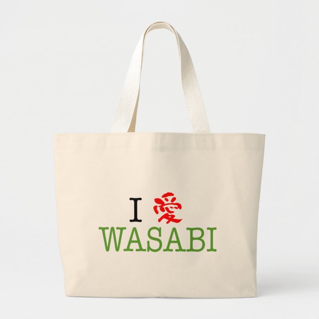 Bolsa Tote Grande Eu Amo Wasabi (Frente)