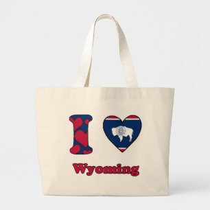 Bolsa Tote Grande Eu amo Wyoming