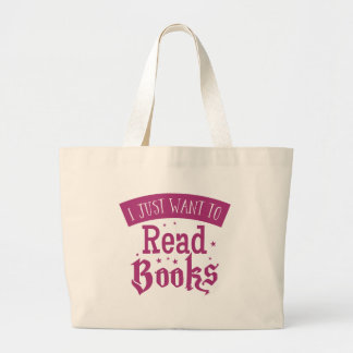 Bolsa Tote Grande eu apenas quero ler livros