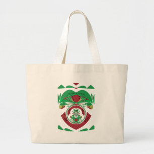 Bolsa Tote Grande Eu ♥ Bandeira - Amo Etiópia Vermelho Dourado Ver