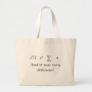 Bolsa Tote Grande Eu comi alguma camisa da matemática da torta