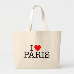 Bolsa Tote Grande Eu coração (amor) Paris