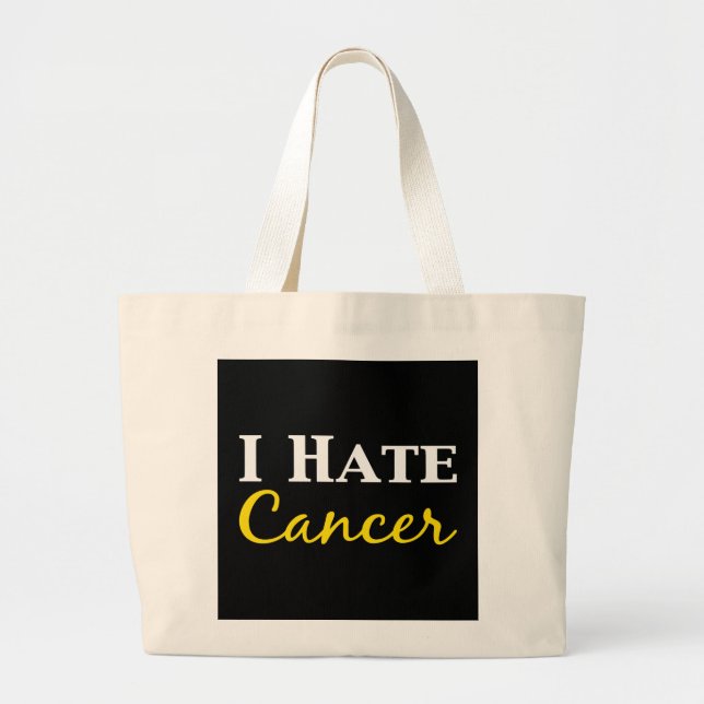 Bolsa Tote Grande Eu deio presentes do cancer (Frente)