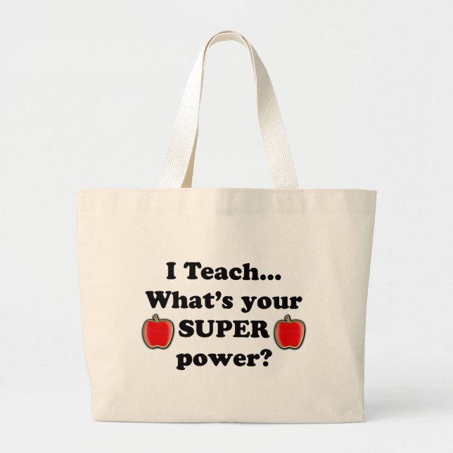 Bolsa Tote Grande Eu ensino (Frente)