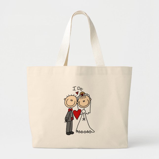 Bolsa Tote Grande Eu faço o saco da cerimónia de casamento (Frente)